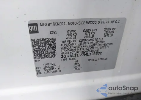 2022 GMC Terrain Awd Sle из США, поврежденный, VIN 3GKALTEV7NL126632